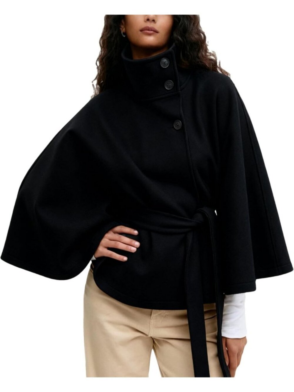 Cozy Women's Batwing Sleeve Poncho Cape Jacket for Winter Fashion & Warmth